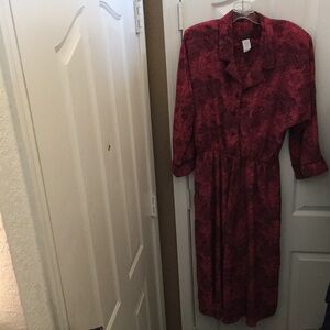 FINAL MARKDOWN Elegant Lisa 2 Red Patterned vintage Dress 14
